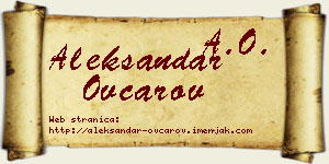 Aleksandar Ovčarov vizit kartica